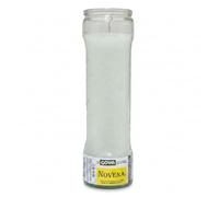 Vela Novena Blanca - Pack de 1 Unidad - Vela de Cristal para Oración, Espiritualidad y Perdón - Ideal para el Día de Nuestra Señora de la Merced - Goya - NEXU