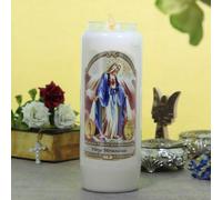 Vela Novena de la Virgen Milagrosa 17,5 cm - Vela Novena - Culto Cristiano en Cera vegetal