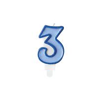 PartyDeco Vela de cumpleaños número 3 azul decoración de pasteles Toppers Muffin pastel cumpleaños boda aniversario velas para adultos niños