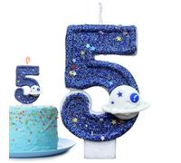 Vela número de cumpleaños,velas de cumpleaños - Velas de cumpleaños Blue Space Planet - Suministros de temáticos de reuniones de decoración de novedad, de pastel de cumpleaños migno