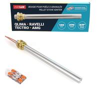 Vela para estufa de pellets compatible con Ravelli/Tectro/AMG - 130/140 mm / 270 W - Rosca 3/8 - Garantía de 2 años