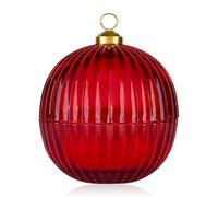 Vela perfumada Accentra en esfera de vidrio con tapa, aroma Manzana y Canela, vela decorativa Navidad, regalo Navidad, color rojo