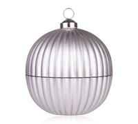Vela perfumada Accentra en esfera de vidrio con tapa, vela decorativa Navidad, aroma Algodón, color plata