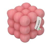 Vela Perfumada de Cubo de Burbujas, Vela de Cera de Soja de Cubo de Burbujas Vela Perfumada Vertida a Mano Vela de Cubo Mágico Vela Perfumada Vertida para Decoración del Hogar Dormitorio (Rosa)
