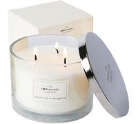 Vela perfumada de lujo para mujeres, hecha con una mezcla de cera natural para una fragancia de larga duración, Hygge danés, hasta 35 horas de tiempo de combustión, té verde y bergamota, 12 onzas