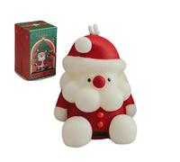 Vela perfumada de Papá Noel - English Pear & Freesia - Vela hecha a mano en rojo y blanco 7,5 cm - Regalo de Navidad - Vela perfumada - Figura de Navidad - Vela de Adviento