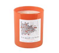 Vela perfumada de vidrio naranja con cera vegetal