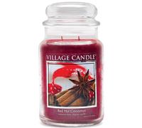 Vela perfumada en frasco de boticario de vidrio grande con canela al rojo vivo de Village Candle, 21,25 oz, 21 onzas