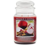 Vela perfumada en frasco de boticario grande con manzanas y canela de Village Candle, 21,25 oz.