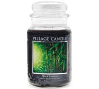 Vela perfumada en frasco de vidrio grande de bamb negro Village Candle, 21,25 oz, color negro