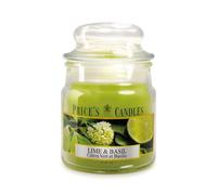 Vela perfumada en tarro pequeño de lima y albahaca