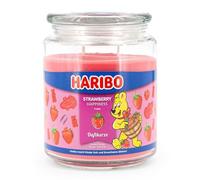 Vela perfumada Haribo Fresa Felicidad, vela en vidrio, fresa, hasta 100 h, 510 g