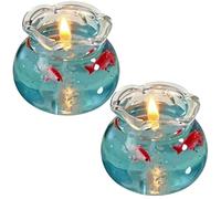 Vela perfumada Mini Bubble Fish Tank, decoración de aromaterapia con un bonito diseño de acuario, vela relajante para meditar en el dormitorio, pieza decorativa para el escritorio (2pcs)