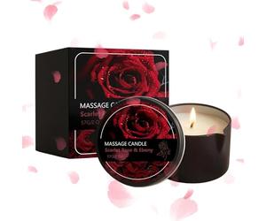 Vela Perfumada | Vela de masaje relajante con a rosas | Fragancia de larga duración Aromaterapia romántica | Velas de para masajes perfectas para uso en el hogar y el dormitorio