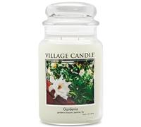 Vela perfumada Village Candle Gardenia en frasco grande de vidrio, 21.25 oz, color blanco