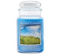Vela perfumada Village Candle Summer Breeze en frasco grande de vidrio, 594 ml, color azul