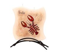 Vela plana de alta calidad con soporte en metal, 16 x 16cm Signo del zodiaco: Cancer