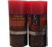 Vela POMBA. DIOSA DEL AMOR. Bicolor Rojo y Negro, Esotérica. Velon Preparado Pomba Gira. Ritual de Amor Velas RITUAL para ATRAE EL AMOR. Velas Abre camino del Amor
