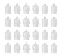 Vela que funciona con pilas - Candelita LED de , luz eléctrica parpadeante, decoración romántica, vela segura sin llama | Paquete de 24 velas falsas para San Valentín, Halloween, Navidad, fiest