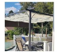 Vela retráctil impermeable for sombra de pérgola ondulada, varios tamaños blanquecinos(1.3x3m)