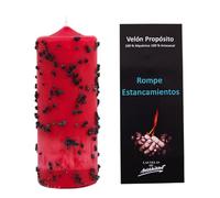 Vela Rompe Estancamientos Ritualizada - Vela Roja Esotérica para Desbloqueo Energético y Avance Personal - Ideal para Proyectos, Amor y Dinero - Con Hierbas y Oración - Las Velas de Mariano