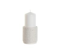 VELA SET 2 CERA CERAMICA 9X9X20 CON SOPORTE BLANCO