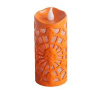 Vela Sin Llama Halloween Cráneo Araña Calada Operando Con Pilas | Velas de Pilar LED Halloween adecuado para mesa de café, mesa de comedor, chimenea, biblioteca, entrada y muebles