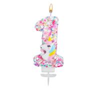 Vela Unicornio con Número, Purpurina Lentejuelas Velas Cumpleaños Numeros Adorno para Tarta de Unicornio Decoración Cumpleaños para Niñas Baby Shower y Celebraciones Temáticas (1)