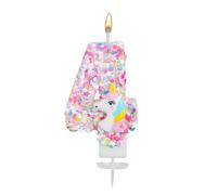 Vela Unicornio con Número, Purpurina Lentejuelas Velas Cumpleaños Numeros Adorno para Tarta de Unicornio Decoración Cumpleaños para Niñas Baby Shower y Celebraciones Temáticas (4)