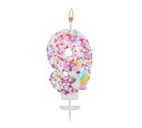 Vela Unicornio con Número, Purpurina Lentejuelas Velas Cumpleaños Numeros Adorno para Tarta de Unicornio Decoración Cumpleaños para Niñas Baby Shower y Celebraciones Temáticas (9)