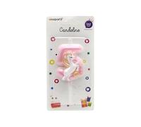 Vela Unicornio No.5 color rosa 11cm Rosa