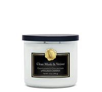 Vela Village Candle Clean Musk & Vetiver, recipiente mediano, 14 oz, color blanco, 1 unidad