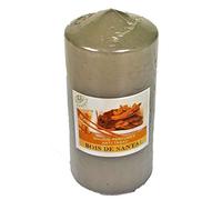 Vela votiva decorativa perfumada, anti tabaco, velas para la decoración del interior de tu casa y para crear un ambiente. Gris, Parfun Santal Wood 7,5 x 15 cm Duración 60 h