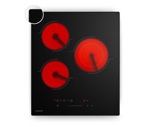 Velaire 45cm Placa Vitrocerámica 3 Fuegos Negro