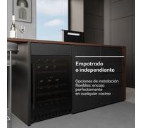 Velaire frigorífico para vinos bajo encimera | Moderno, elegante | Protección UV | Doble zona | 46 botellas