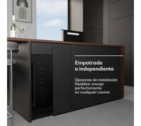 Velaire frigorífico para vinos empotrable | Moderno, elegante | Protección UV | Doble zona | 17 botellas