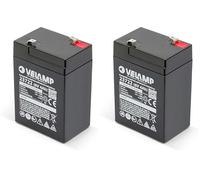 Velamp 23722 Batería Recargable Plomo, ACoplamientos Faston, 6 V, 4 Ah, Negro (Paquete de 2)