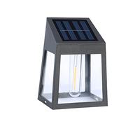 VELAMP Aplique de pared LED con carga solar, efecto Filamento. Negro