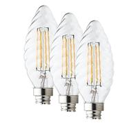 Velamp Bombilla LED de filamento, vela trenzada C35, 6 W/806 lm, casquillo E14, 2700 K (Paquete de 3)
