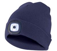 Velamp, Cappellino con Luce LED Frontale, 100 Lumen, Ricaricabile, Lavabile, Navy Blue