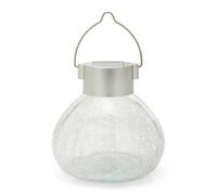 Velamp Farol solar LED de cristal antiguo - Lámpara de jardín con 5 micro LED, carga solar, luz decorativa para exteriores, diseño vintage, color aleatorio