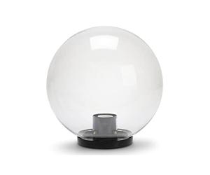 Velamp Farola para exteriores, 250mm, Montaje E27, Compatible con LED, Impermeable IP44, para Jardines, Parques, Condominios, Terrazas, Transparente
