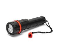 Velamp IRUB1LED Linterna de 3 LED en Goma hiperresistente. con Encaje cómodo. Funciona con 2 Pilas AA (no Incluidas). Súper Brillante, Resistente al Agua y a los Golpes, Negro, 2AA