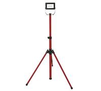 Velamp IS749-2 proyector LED en trípode, 1600lm 20W, Rojo, Cable de 3m, Resistente al Agua IP65. Uso al Aire Libre, Obras, Fiestas y Barbacoa en el jardín, 20 W, Negro