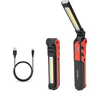 Velamp KUBRIK Luz de Trabajo 2 en 1, Recargable: antorcha de Alta Potencia COB 3W. Multifunción. con imán y Gancho, Rojo