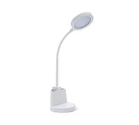 Velamp Lámpara de escritorio LED de 7W con interruptor táctil y portalápices. blanco