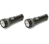 Velamp Linterna LED de plástico superresistente. Con gancho. Funciona con 2 pilas D (no incluidas). Luz LED de larga duración. 100 lúmenes (3W), resistente al agua y a los golpes. (Paquete de 2)