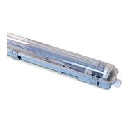 Velamp NEPF118 Exterior Resistente al Agua IP65 para 1 Tubo LED. Plafón de jardín. Pre cableado. Montaje Simple Longitud 66.5cm, Gris