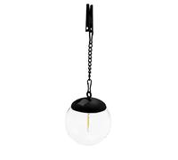 Velamp Suspensión solar, efecto filamento LED, diámetro 10cm. negro