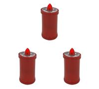 Velamp Vela votiva LED 15,2cm, Duración 90 días, roja con luz roja fija (Paquete de 3)
